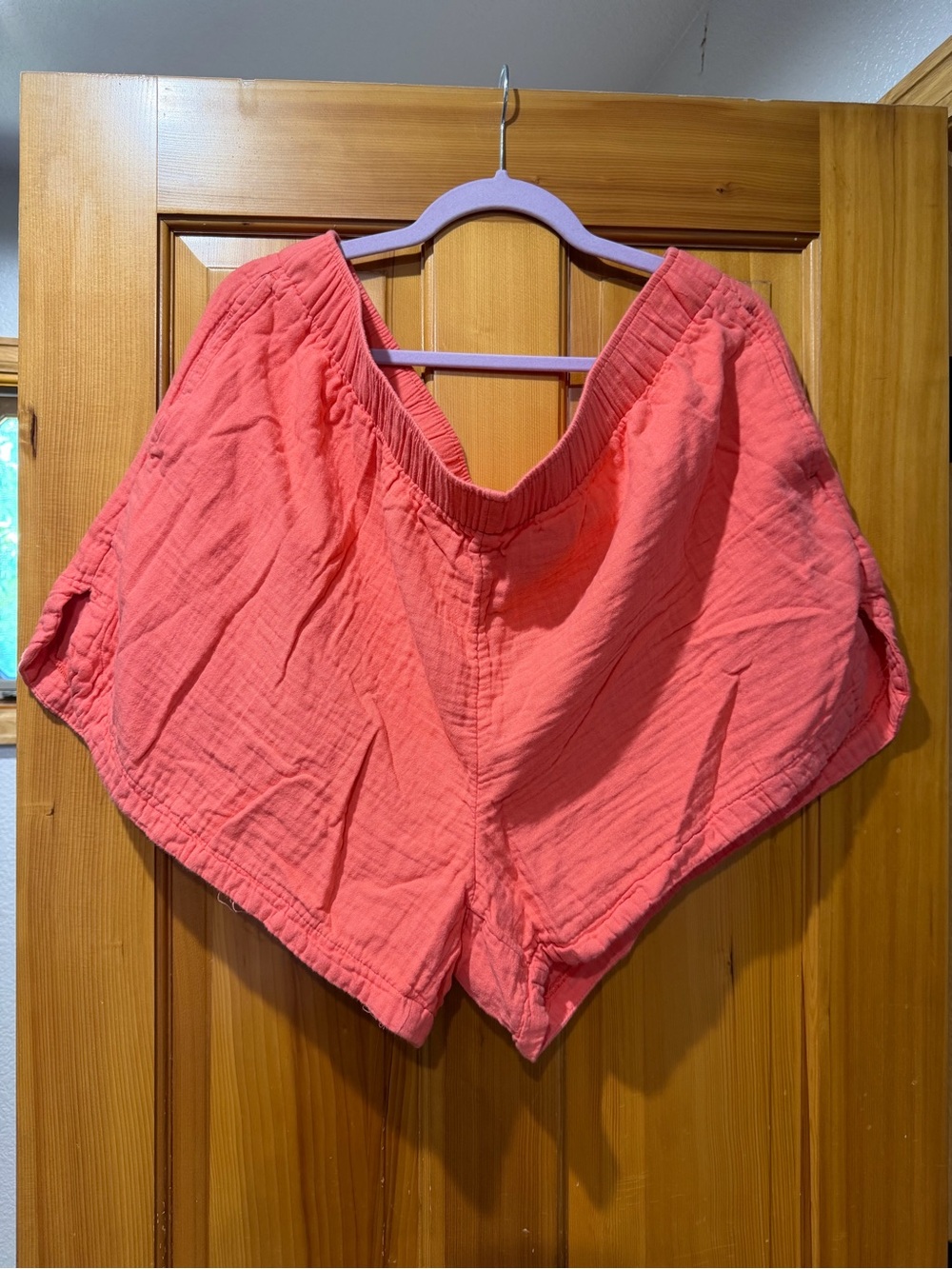 Old Navy Coral Elastic Waist Cotton Shorts